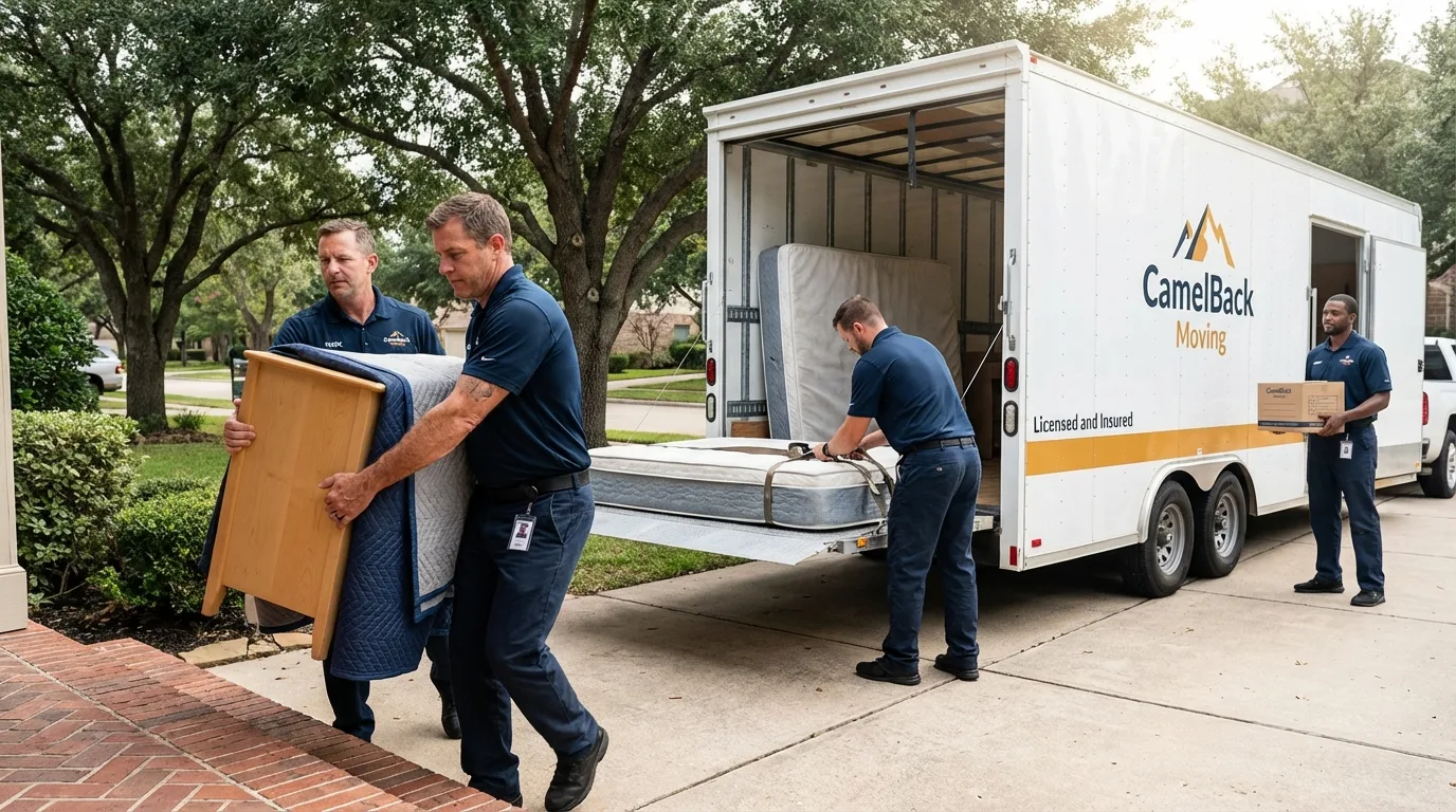 Crew loading residential truck for cross-state move from Coaldale, PA